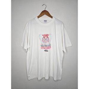 Vintage Angel Doll Shirt White XL Whimsical Folk Art Cottage Core Tee